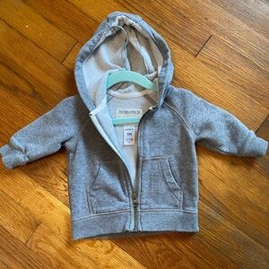 Carter's Gray Baby Boy Zip-Up Hoodie Gender Neutral